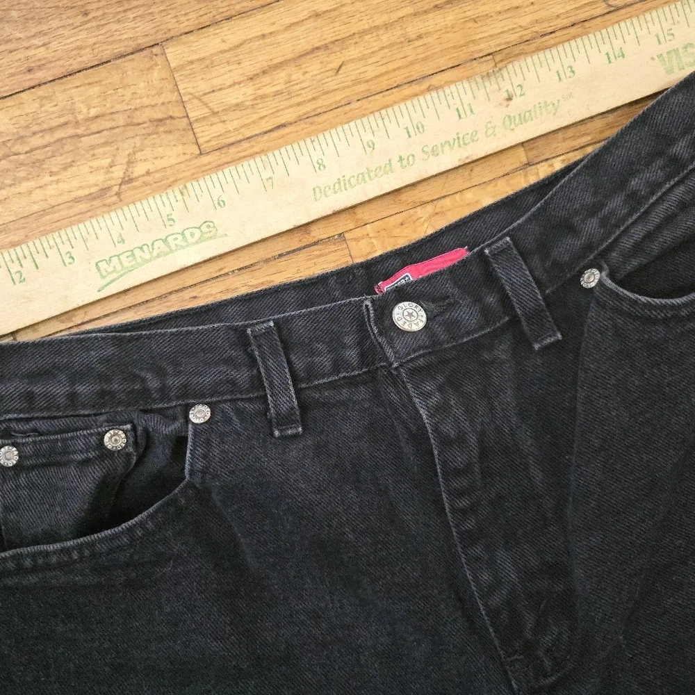 Vintage Y2K Jeans Women's Size 14 Tall Faded Glory Black Denim Mom Made In USA - Picture 5 of 9